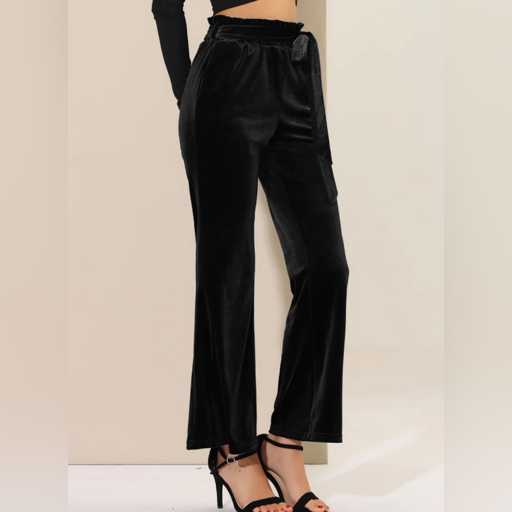 Allegra K Black Wide Leg Pants Sleek Design